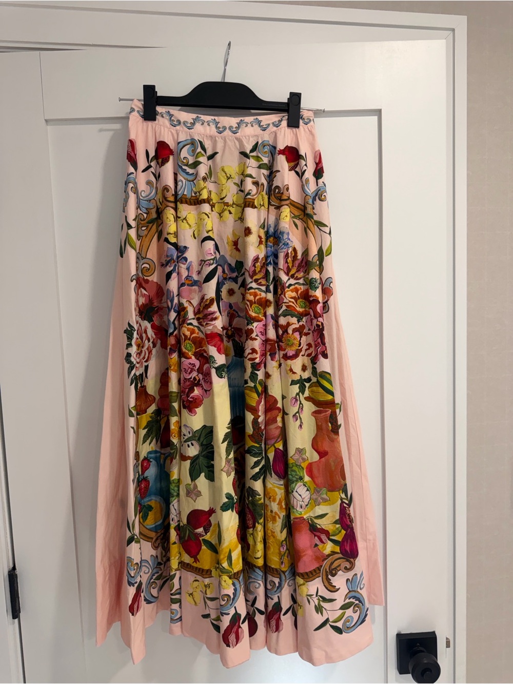 FARM Rio Pink Floral Baroque Maxi Skirt